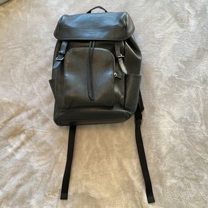 Coach Black Leather Backpack with interior & exterior compartments